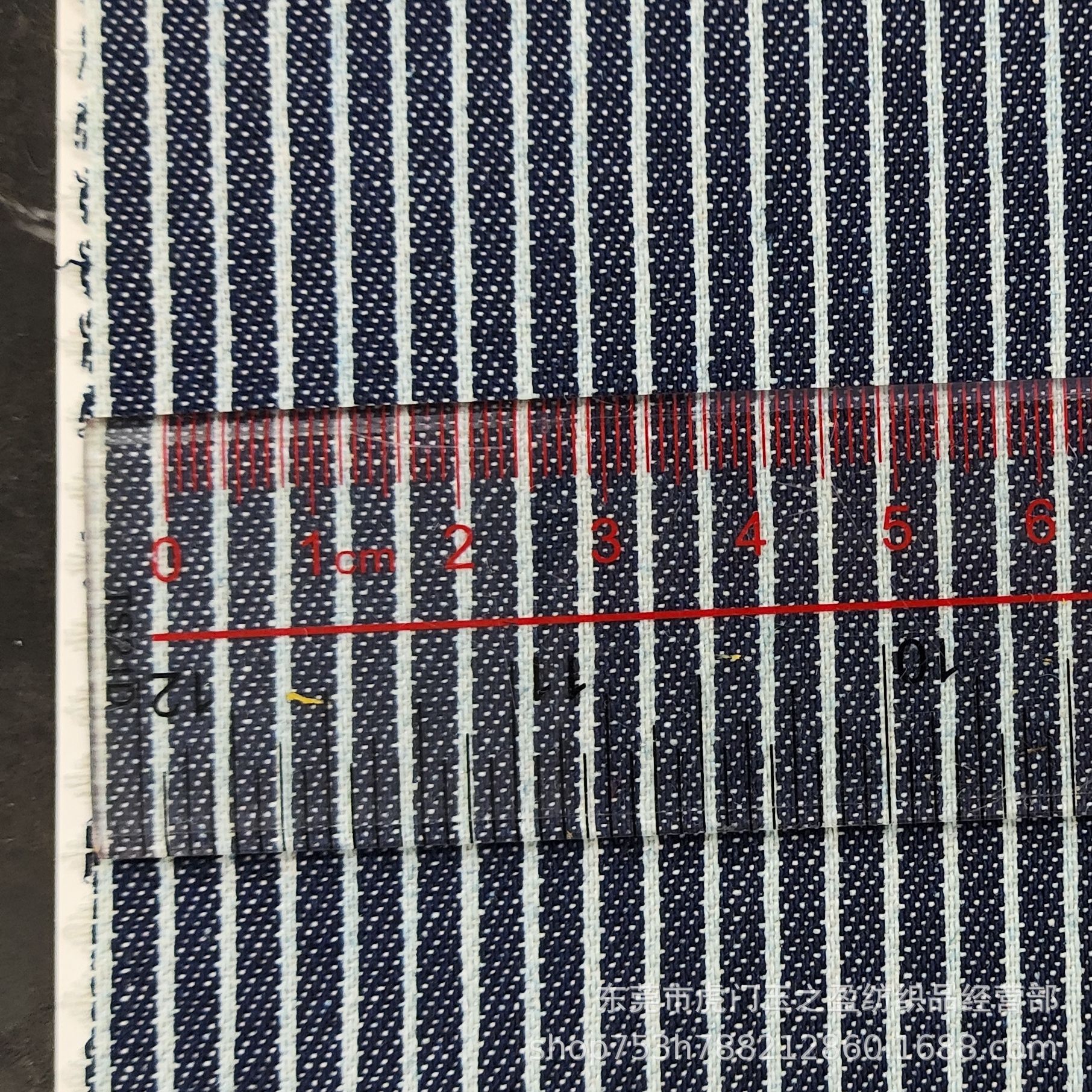 270g Stripesd Denim Fabric 3mm Indigo Polyester Cotton Plain Stripesd Denim Fabric Shirt Pants Clothing