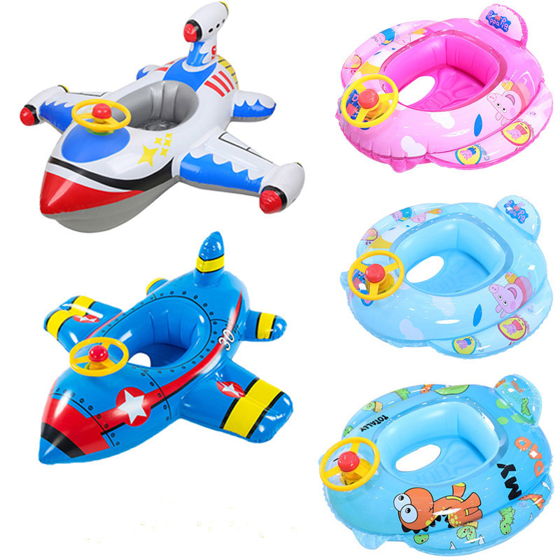 Picture of Children's swimming ring armpit ring seat ring 1-6 years old children's aircraft steering wheel inflatable Mount baby 2 boys and girls