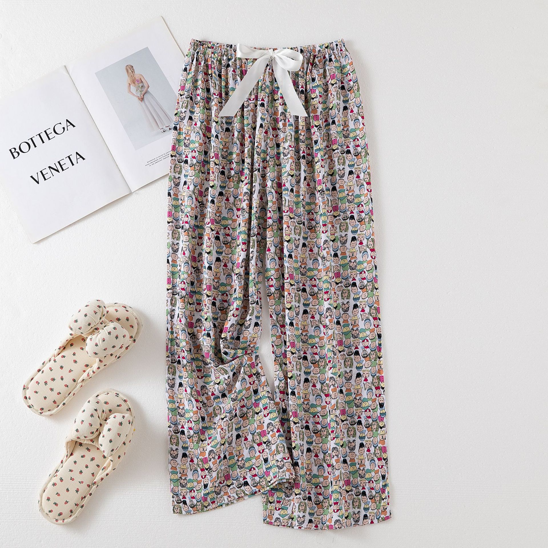 Picture of Cotton Silk Pajama Pants Women's Summer New Large Size Loose Pants Pregnant Women Can Wear Ram Cotton Thin Pants