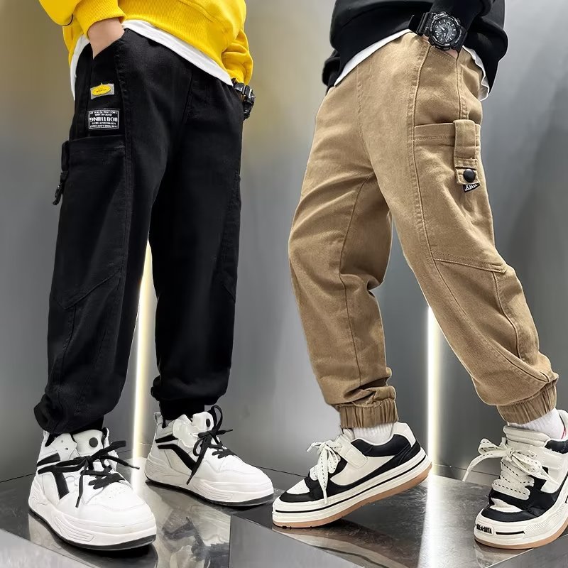 Boys' Pants Spring and Autumn 2024 New Fashionable Handsome Western Children's Sports Pants Spring and Autumn Crane Pants Trendy for Children