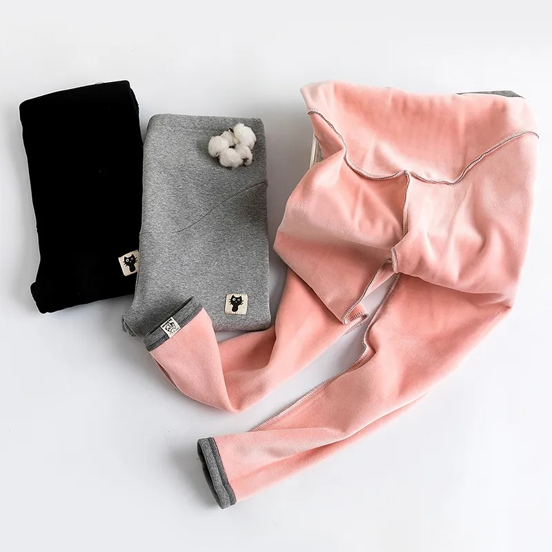 Picture of Maternity Wear Autumn and Winter fleece-lined Warm High Waist Abdominal Pants Spring and Summer Slim-fit Leggings Fleece-free Outer Wearing Elastic