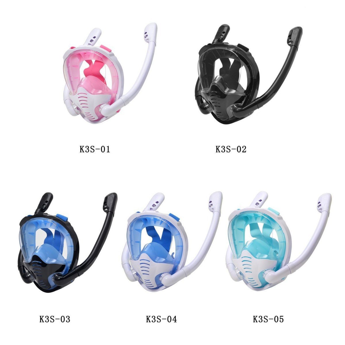 New Diving Mask Double Tube Full Face Silicone Full Dry Adult Swimming Equipment Backstroke Snorkeling Mask suit