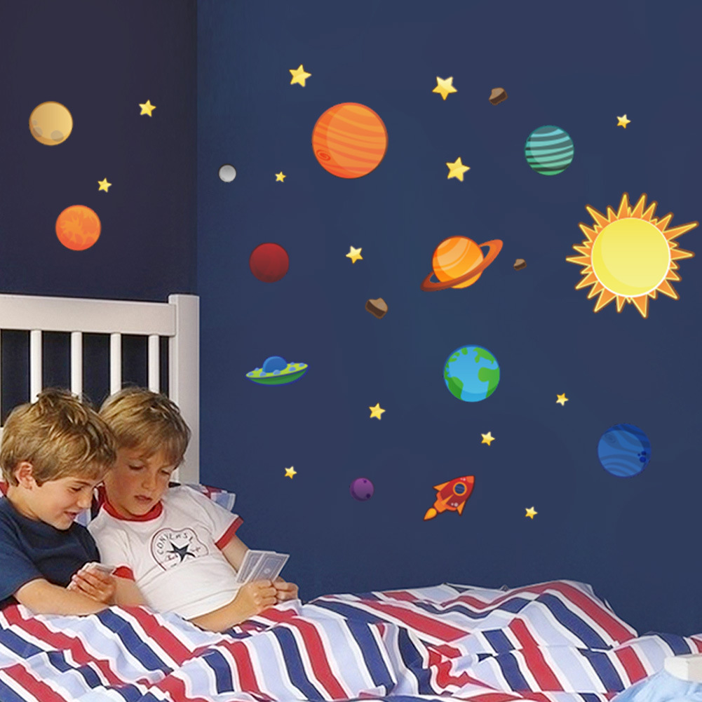 Picture of ZY1313 new solar system planet children's room bedroom background wall stickers foreign trade wholesale waterproof removable