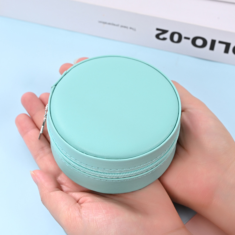 New Portable Jewelry Storage Box Earrings Ring Necklace Jewelry Box Simple Compact Jewelry Box Cross-Border Wholesale