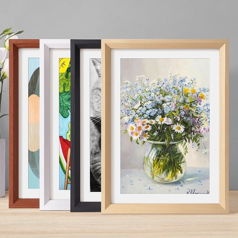 Wooden photo frame hanging wall a3A4 picture frame mounted self-mounted children's sketch oil painting display frame puzzle frame wholesale