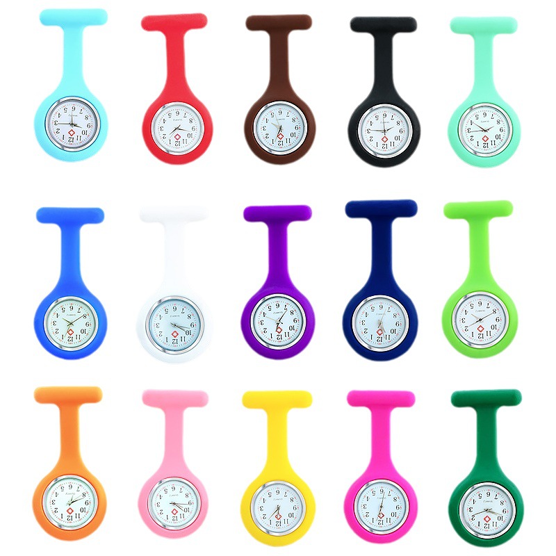 Factory Direct Sales New Silicone Band Wholesale Male and Female Nurse Watch Advertising Gift Hanging Watch Hot Selling Chest Watch Dropshipping