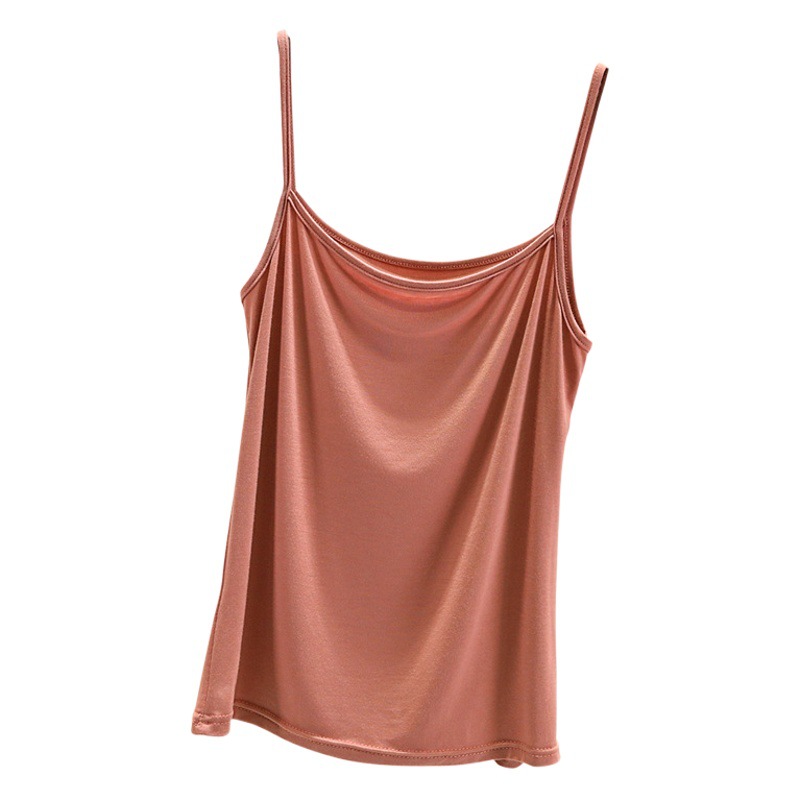 Modal Camisole Women's White Inner Versatile One-Line Collar Short Breathable Tube Top Sleeveless Bottoming Shirt Top