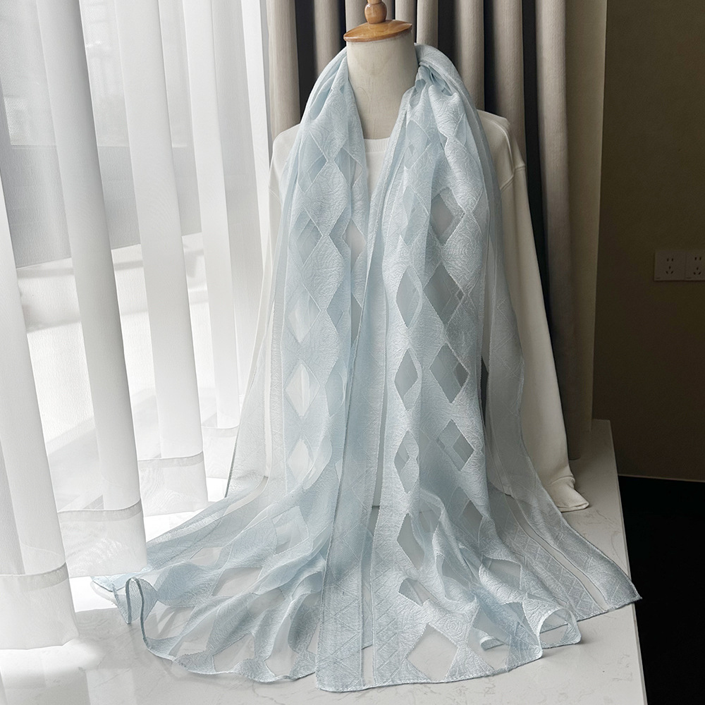 Picture of Foreign Trade Cotton Linen Scarf Scarf Women's Autumn and Winter Gradient Color-matching Japanese and Korean Lady Mori Girl Style Slub Yarn Shawl