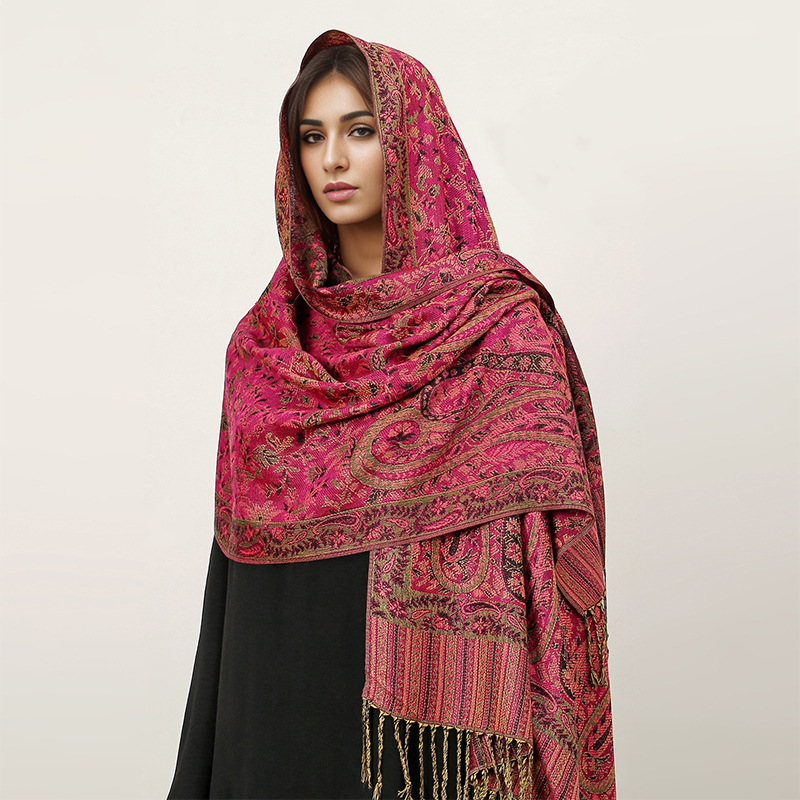 Picture of 2025 Cross-Border New Imitation Cashmere Scarf Ethnic Style Scarf Shawl Cashew Flower Accessible Luxury High-End Tassel Scarf