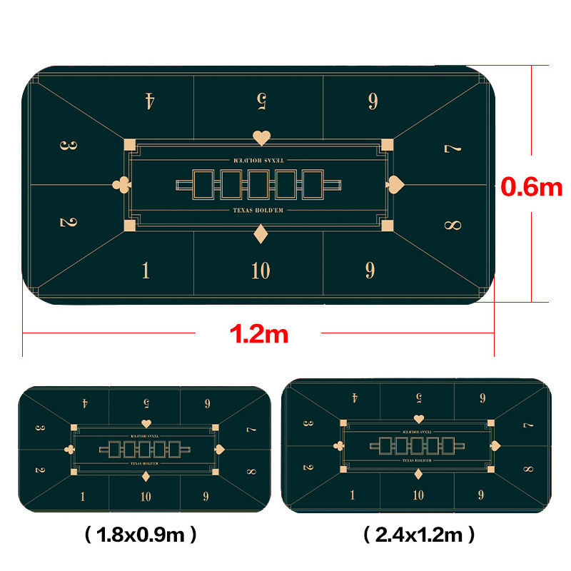 Picture of Texas Hold'Em Poker Table Mat Tablecloth Chip Poker Card Rubber Mat Round Square Tablecloth Mat Blackjack