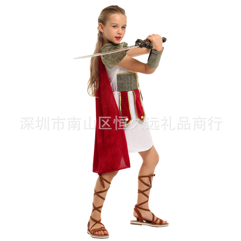 Children's Day Unisex Egyptian Pharaoh Princess Performance Clothes Greek Prince Roman Samurai Knight Costume