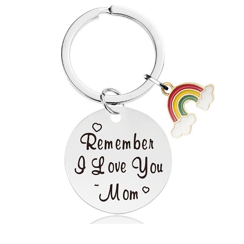 Picture of European and American hot jewelry stainless steel family gift Mother's Day gift lettering stainless steel keychain