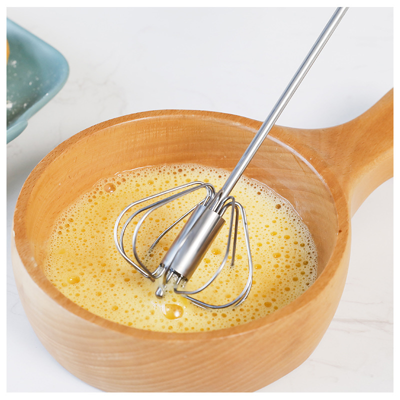 Picture of Baking Tools Household Rotary Egg Beater Handheld 10 Inch 12 Inch Stainless Steel Semi-automatic Egg Beater Egg Beater