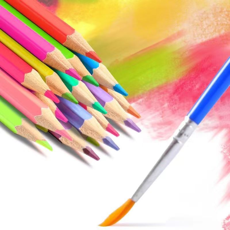 Picture of Cross-border wholesale color pencil 72 color 48 color 36 color roll pen curtain set art hand-painted brush water-soluble color lead
