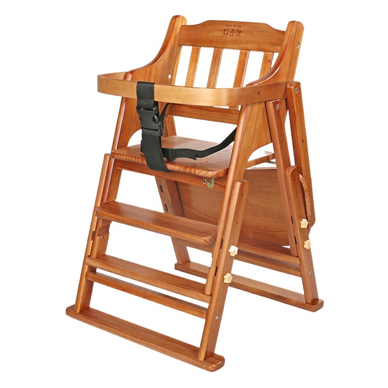 Picture of Baby Dining Chair Children's Dining Table and Chair Home Portable Foldable Multifunctional Seat Baby Dining Solid Wood Chair
