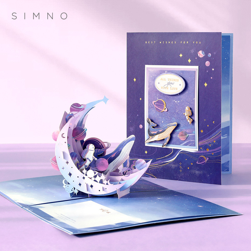 Picture of Creative 3D three-dimensional greeting card folding diy creative thank-you letter to send birthday handwritten Teacher's Day thanksgiving blessing card