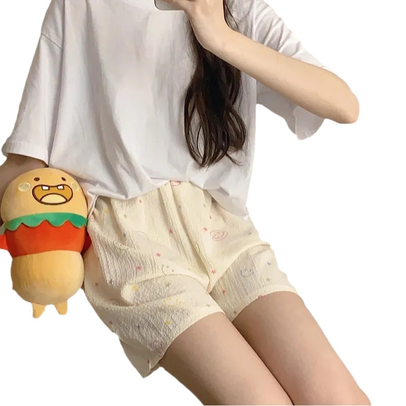 Summer Pajama Pants Women's Baby Cotton Anti-mosquito Pants Cartoon Printed Thin Casual Shorts Home Pants Outer Wearing Walking Pants