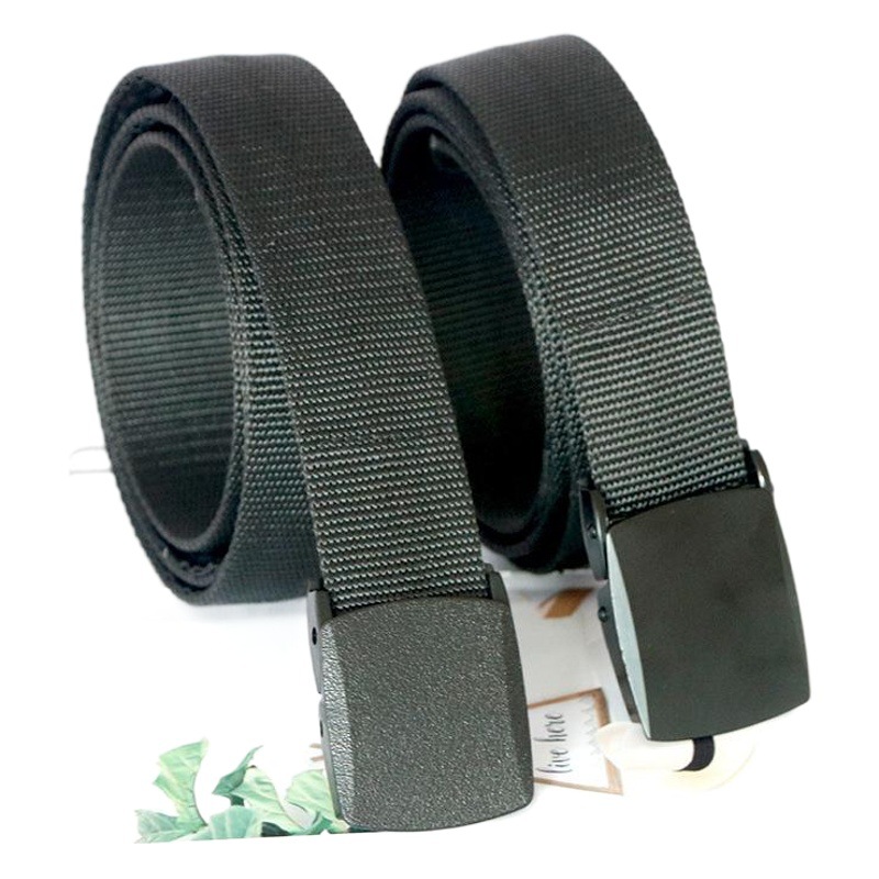 Wallet Belt with Smooth Buckle, Black Inner Zipper Bag, Canvas Men's Money Pouch, Plastic Buckle, Adjustable Belt