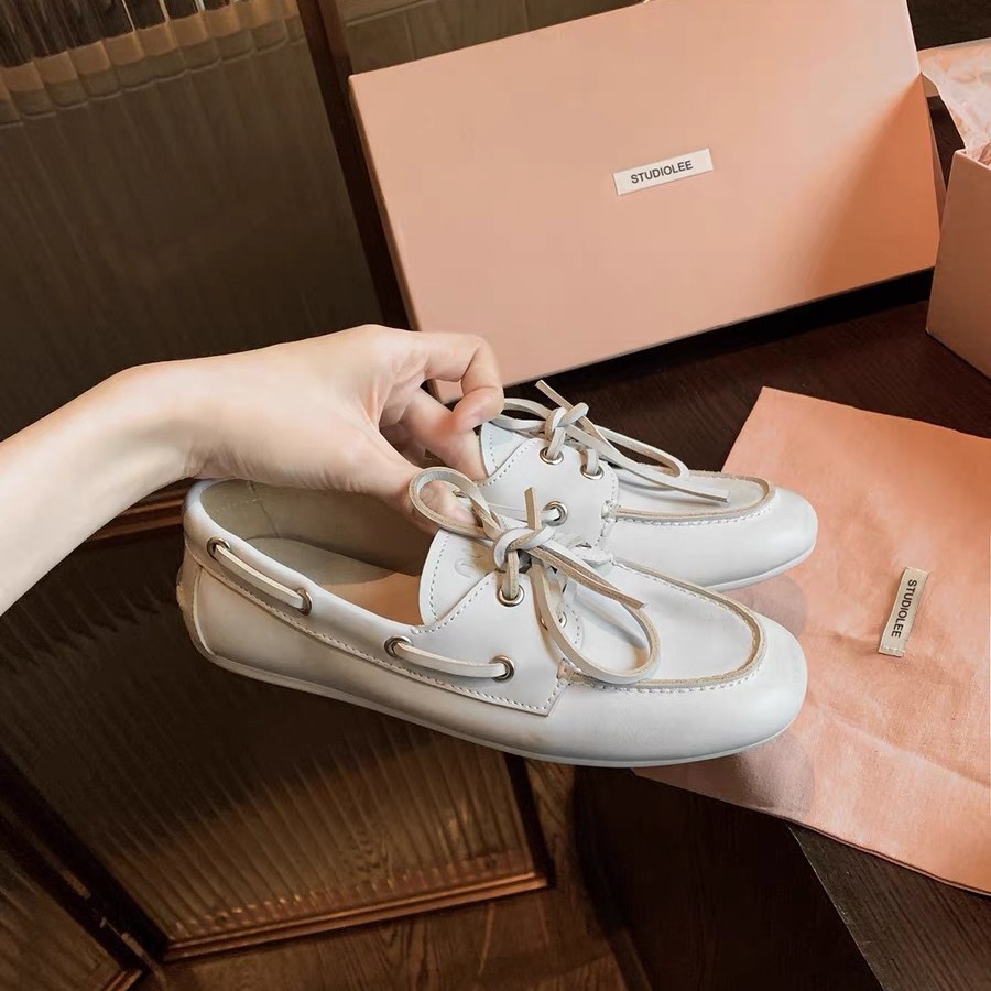 Spot Retro British Style Old Dirty Lace-Up Soft-Soled Casual Loafers Retro Slip-On Flats-Soled Small Leather Shoes