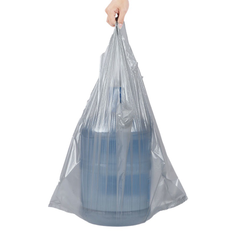 Silver Grey Large Plastic Bag Vest Bag Thickened Oversized Clothing Packaging Logistics Bag Portable Moving Storage Bag