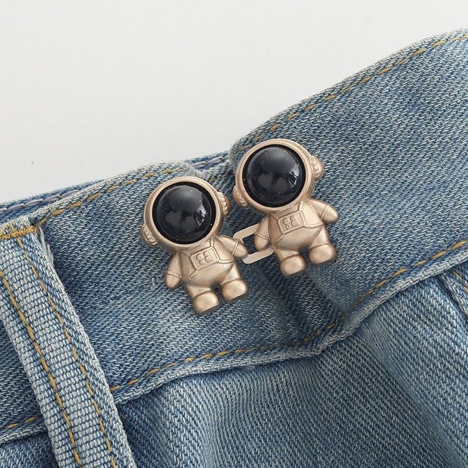 Picture of Chinese Knot Waist Buckle Pair Buckle Flat Bottom Removable Nail-free Seam-free Button Girl's Trouser Skirt Waist Size Change Artifact
