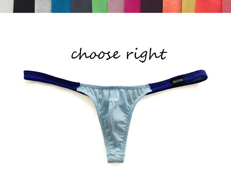 Picture of [Factory] Men's Low-Waist Color-Blocked Sexy Thong Cotton Underwear for Men 0200