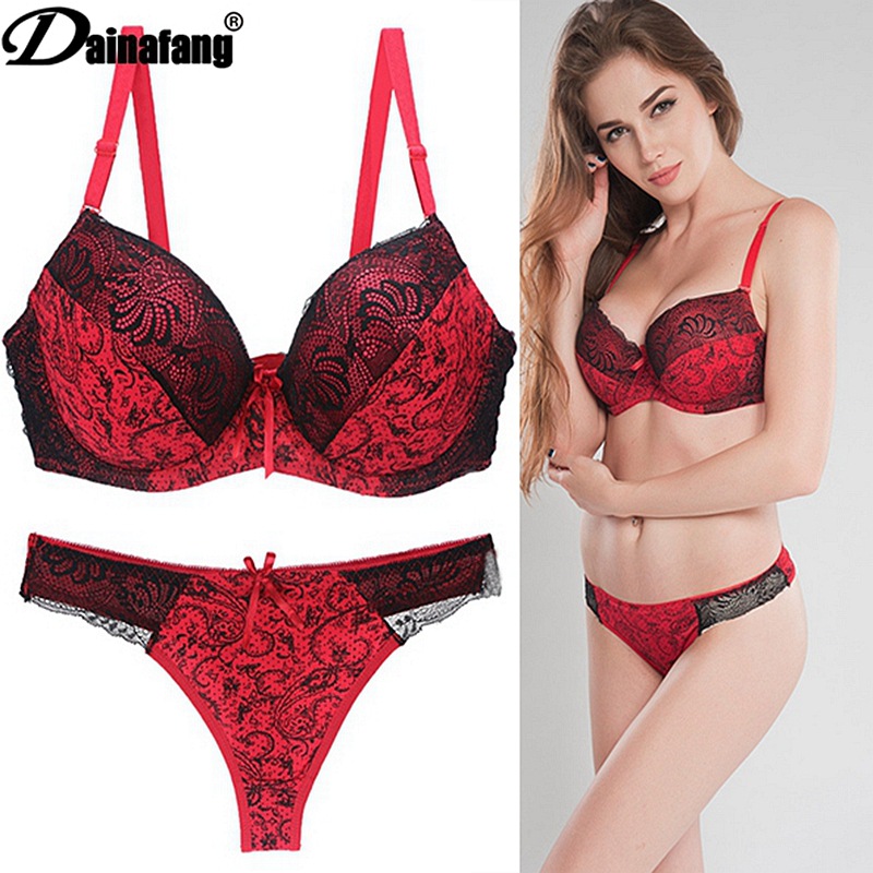 Foreign Trade Supply Sexy Bra Set Lace Printed Color Matching Intimates Large Size Intimates Set Aliexpress Hot Style