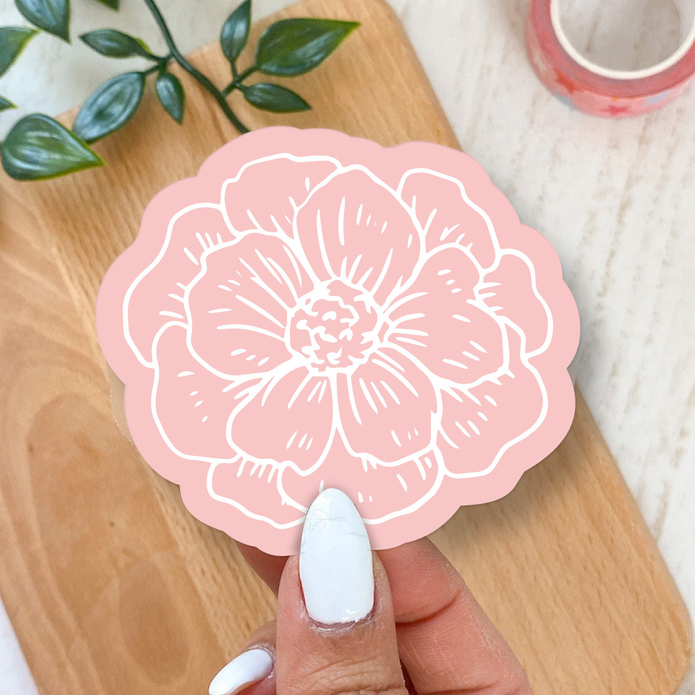 Cross-border in stock wholesale flower-shaped pink English thank you card coated paper card thank you gift packaging card