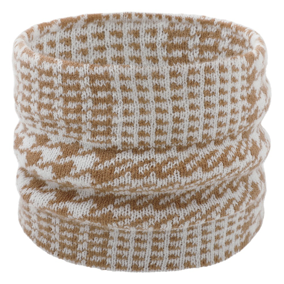 Spring New Style Scarf Cold-proof Neck Warm Scarf Double-layer Houndstooth Neck Set Autumn and Winter Women's Men's Loose Neck Set