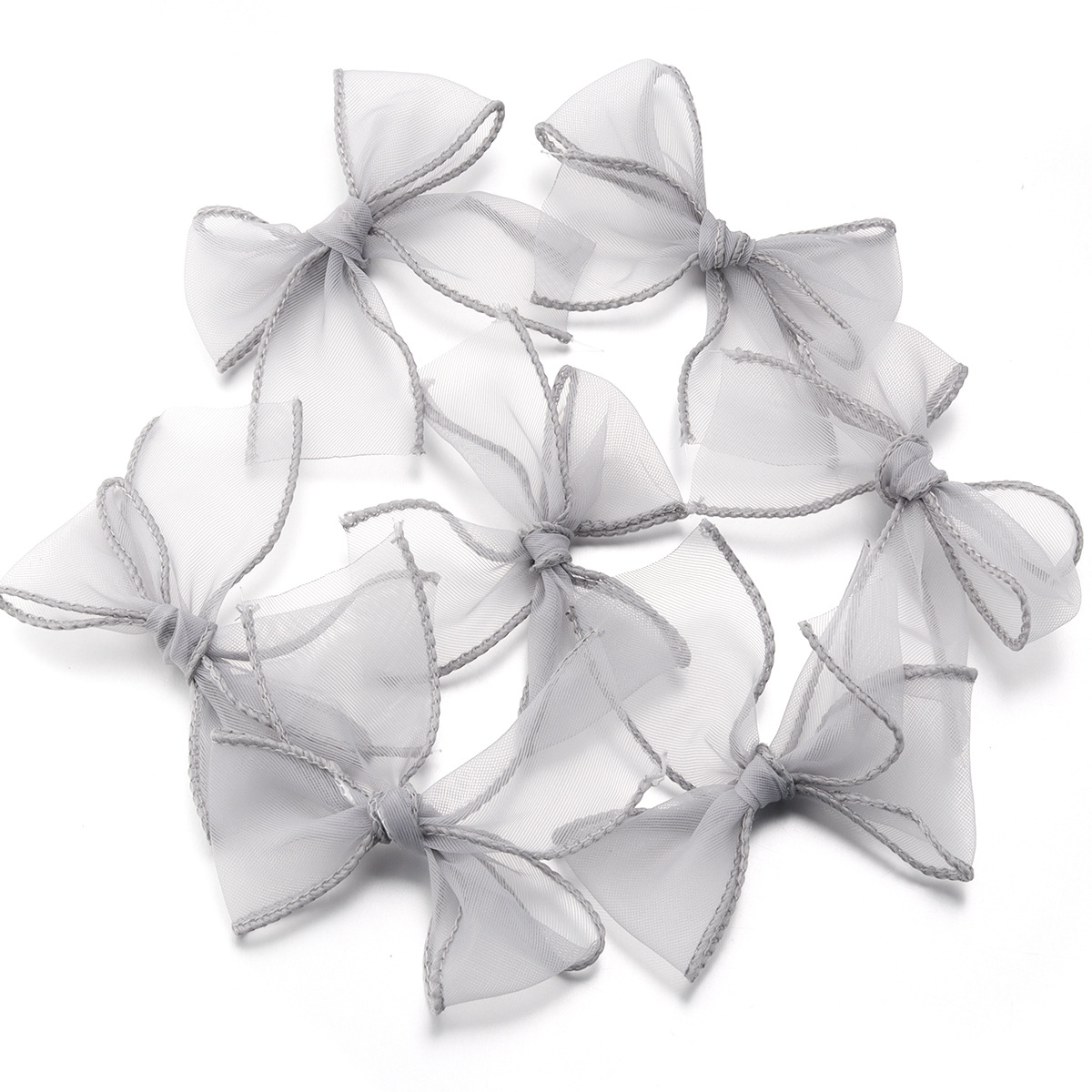 Picture of Fishtail Yarn Hand Tie Bow Hairpin Semi-finished Mesh Yarn Ribbon Bow Jewelry Hair Accessories Clothing Shoes and Hats Accessories