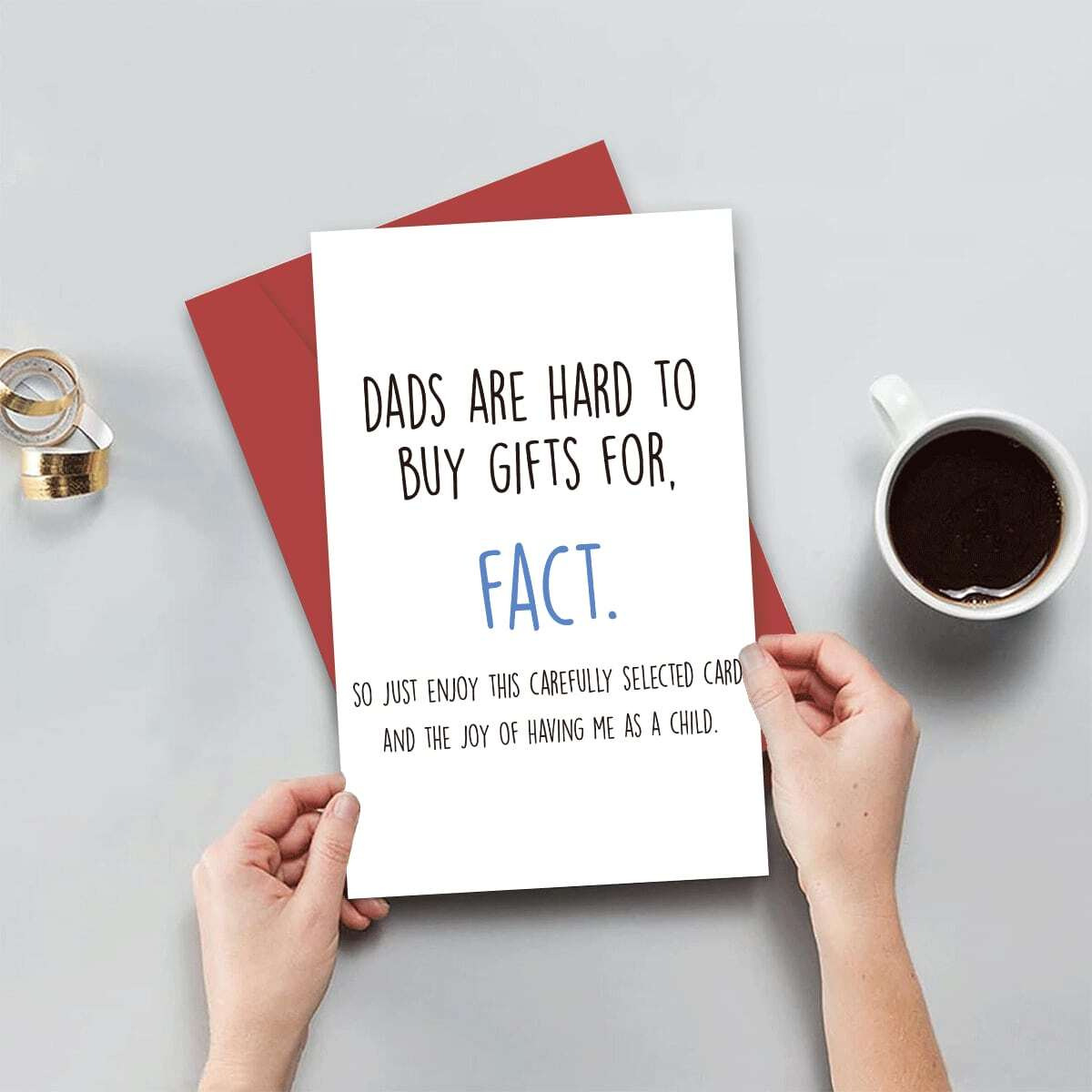 A birthday card from my father to my son and daughter, "it's hard for dad to buy gifts" men's fun