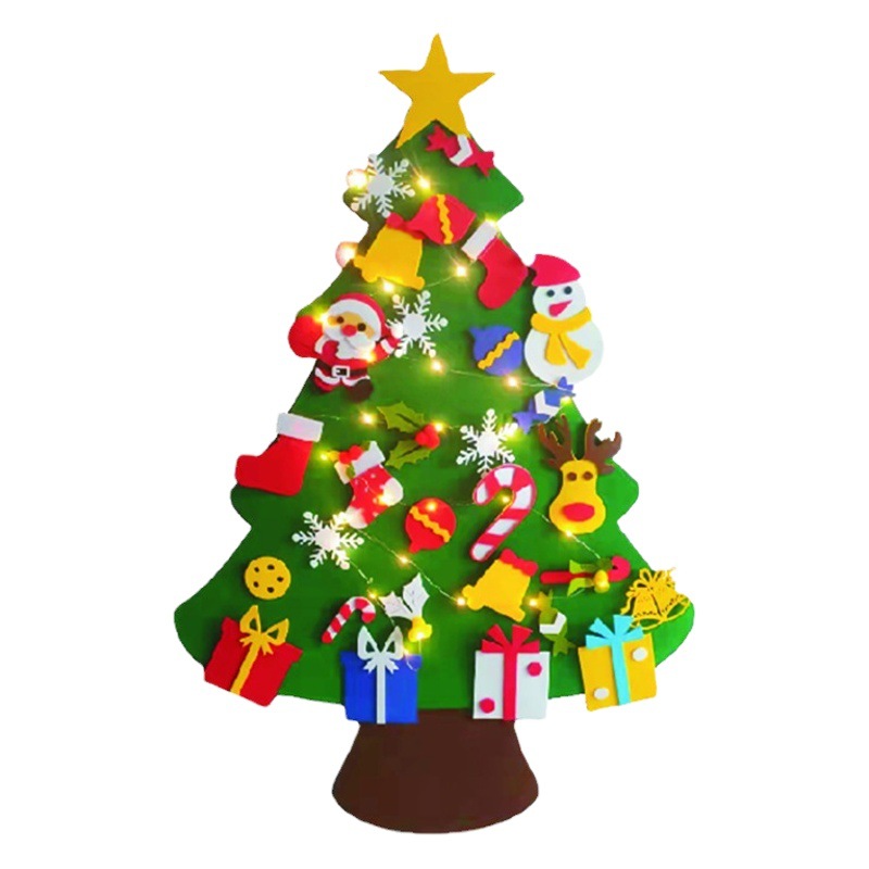 Cross Border Felt Christmas Tree Children's DIY Christmas Decorative Wall Stickers Handmade Toy Pendant in stock