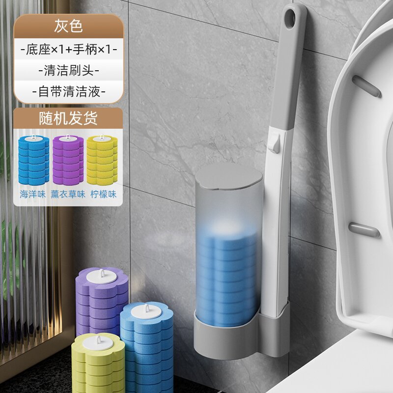 Picture of Disposable Toilet Brush Set No Dead Angle Aseptic Cleaning Brush Head Household Long Handle Toilet Brush Wholesale
