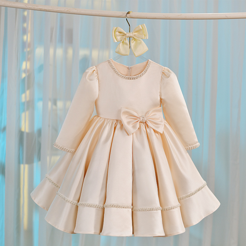 Dress Girls Long Sleeve Children's dress Spring and Autumn Children's Birthday Baby Princess Skirt Europe and America Cross-border