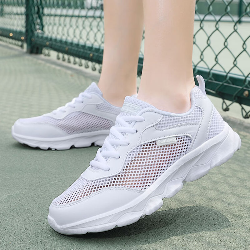 Summer women's shoes 2025 breathable versatile odor-resistant single mesh shoes, lightweight hollow mesh running sneakers, hollow shoes
