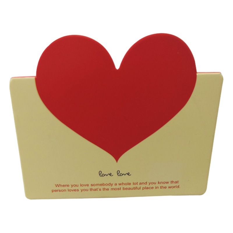 Spot Wholesale Heart-Shaped Love Greeting Card Simple Valentine's Day Christmas Small Card Thanksgiving Blessing Birthday Thank You Card