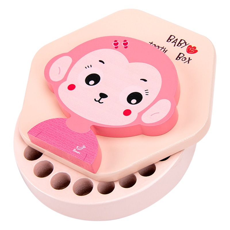 Baby and Young Children Early Education Primary Teeth Memorial Gift Box Baby Boys and Girls Teeth Collection Fetal Hair Preservation Wooden Toy