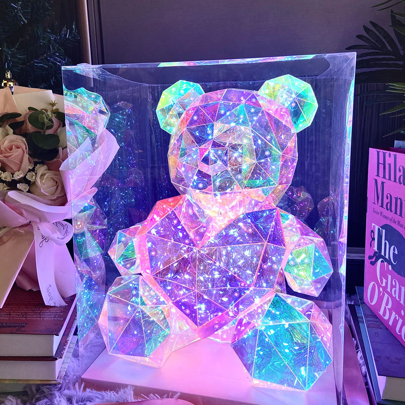 Picture of Birthday Gift for Girls to Send Girlfriend Creative Magic Luminous Bear Doll Girls Rabbit 520 Valentine's Day Gift