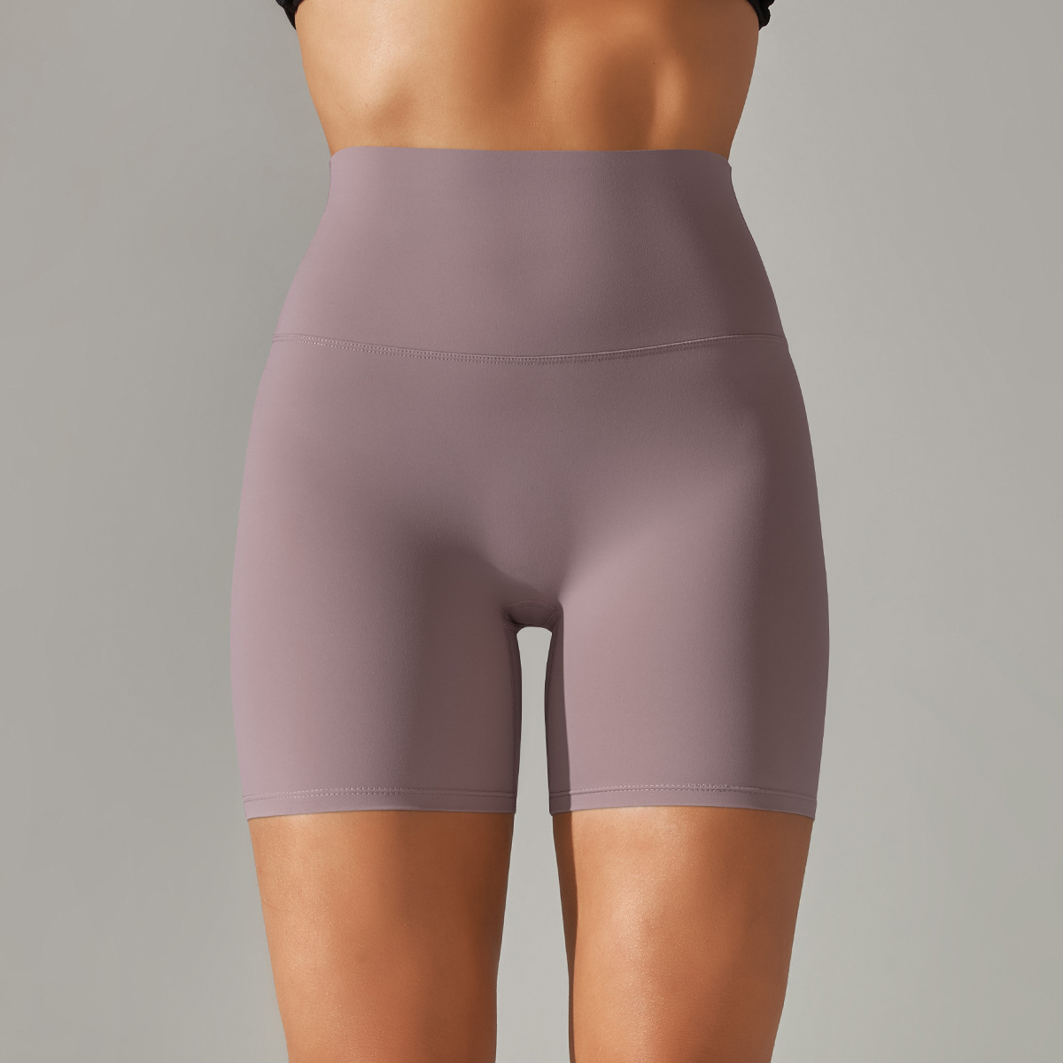 Picture of Spring and Summer New Solid Color Yoga Shorts Double-Sided Brushed Tight-Fitting High-Waist Elastic Sports Fitness Three-Point Yoga Pants for Women
