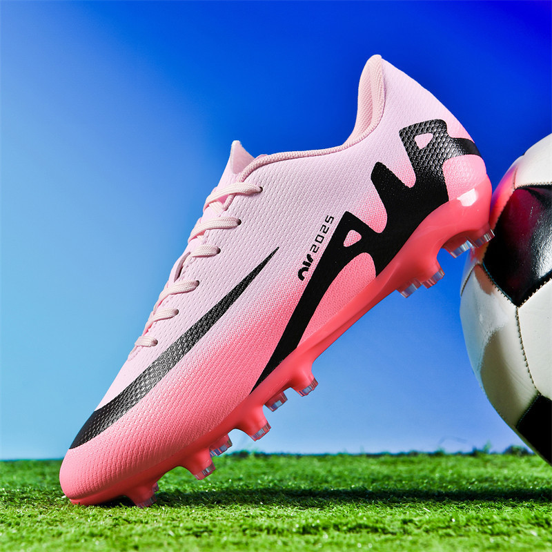 Cross-border low-top football shoes tf broken nails artificial lawn AG nail leather feet boys and girls children teenagers students training shoes