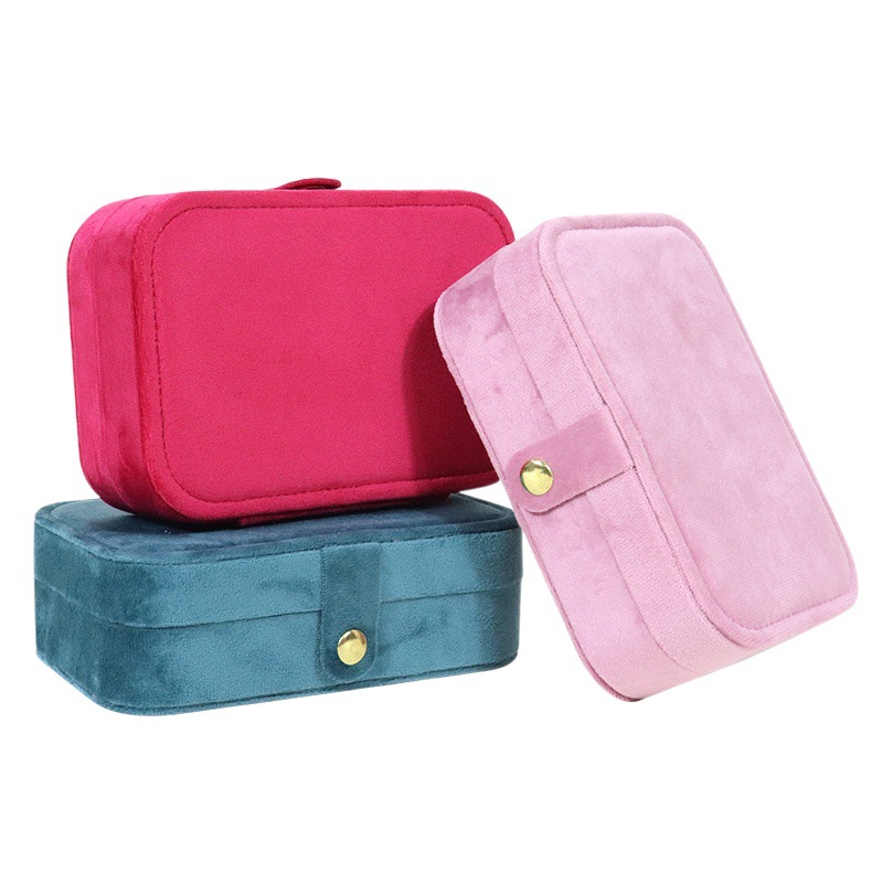 Simple Ins Mini Jewelry Storage Box with Mirror Travel Portable Jewelry Box Small Ring Packaging Jewelry Box
