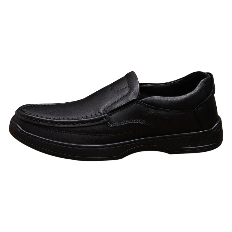 New Foreign Trade Men's Shoes Soft Leather Business Casual Foot Top Layer Cowhide Autumn Men's Non-Slip Line Thick Bottom Leather Shoes