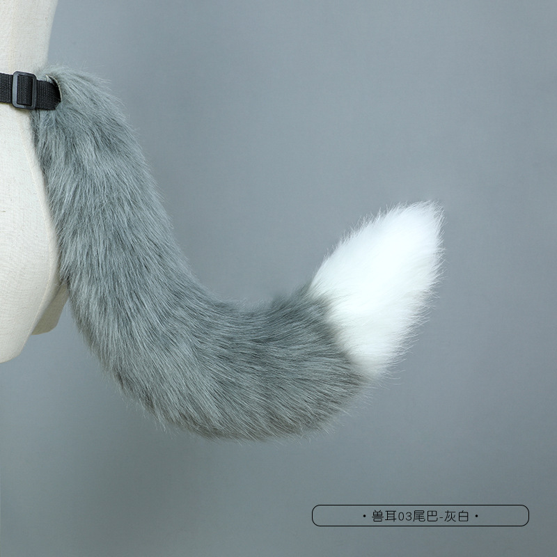 Picture of Handmade Simulated Animal Tail Cute Cosplay Dress up Comic Exhibition Fashion Accessories Handmade Plush Fox Tail