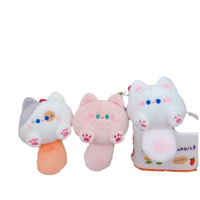 Picture of New blush creak kitten pendant plush grab machine doll toy keychain cute schoolbag bag ornaments