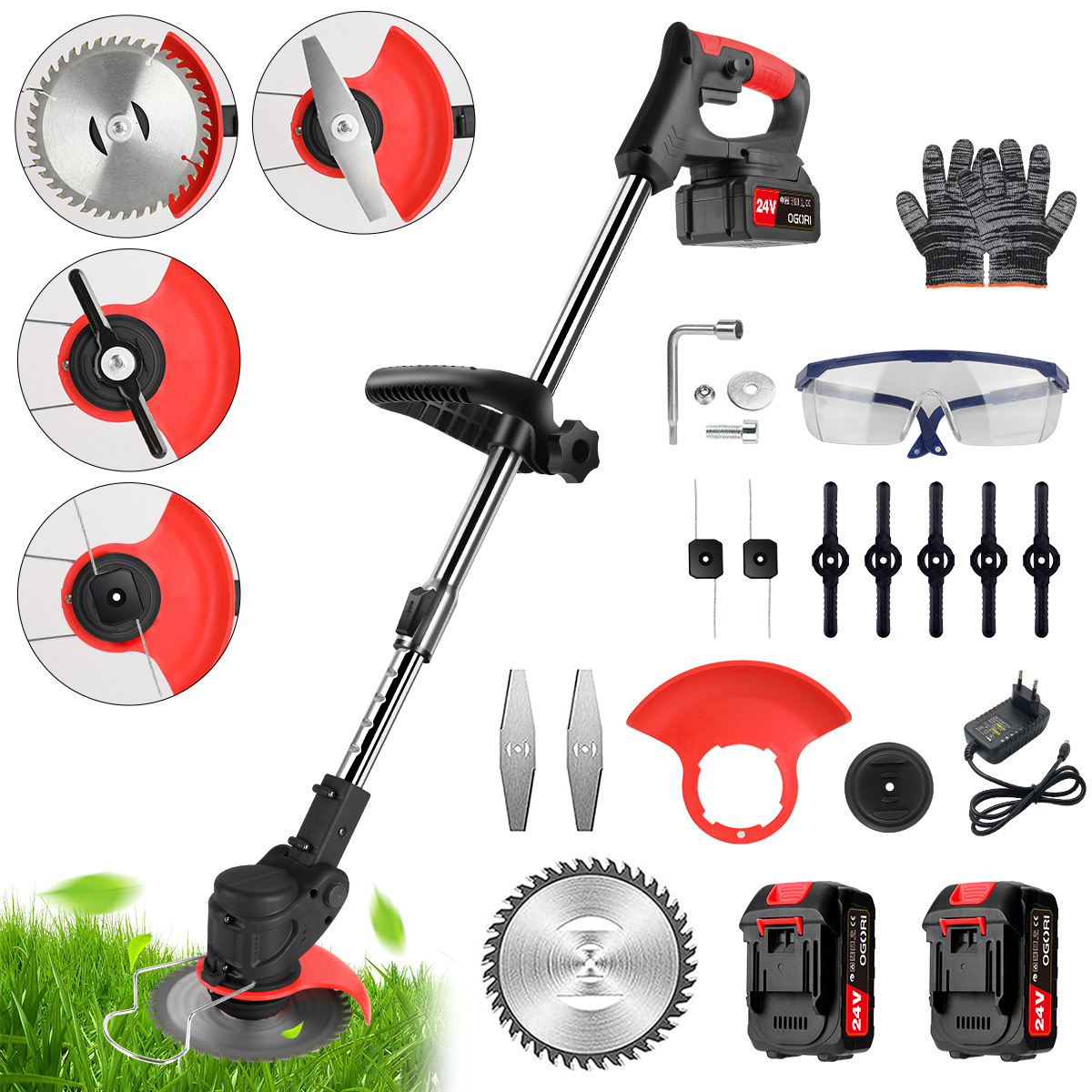 Telescopic Handheld Electric Folding Lawn Mower Length Adjustable for Home Gardening Pruning Tools for 18V Electricity