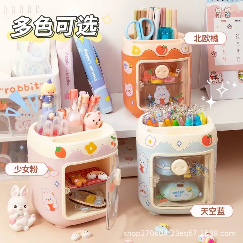 Picture of Creative Cartoon Pig Pen Holder Storage Exquisite Piggy Office Pencil Bucket Children's School Desk Desk Stationery
