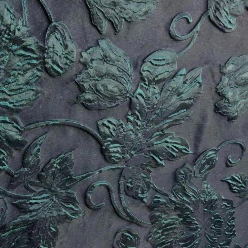 Picture of Concave-convex relief large flower jacquard fabric three-dimensional texture exquisite bright silk dark pattern flower decorative clothing fabric