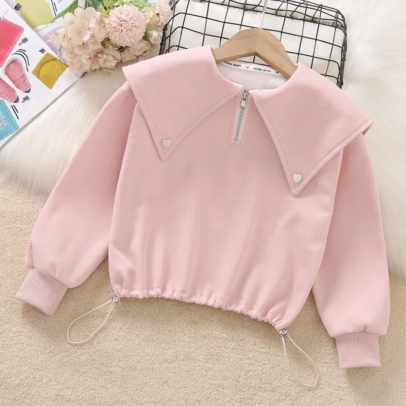 Picture of Girls' Autumn Clothing Academy Style Top New Fashion Korean Style Middle and Big Kids Doll Collar Clothes Girls' Spring and Autumn Sweatshirt