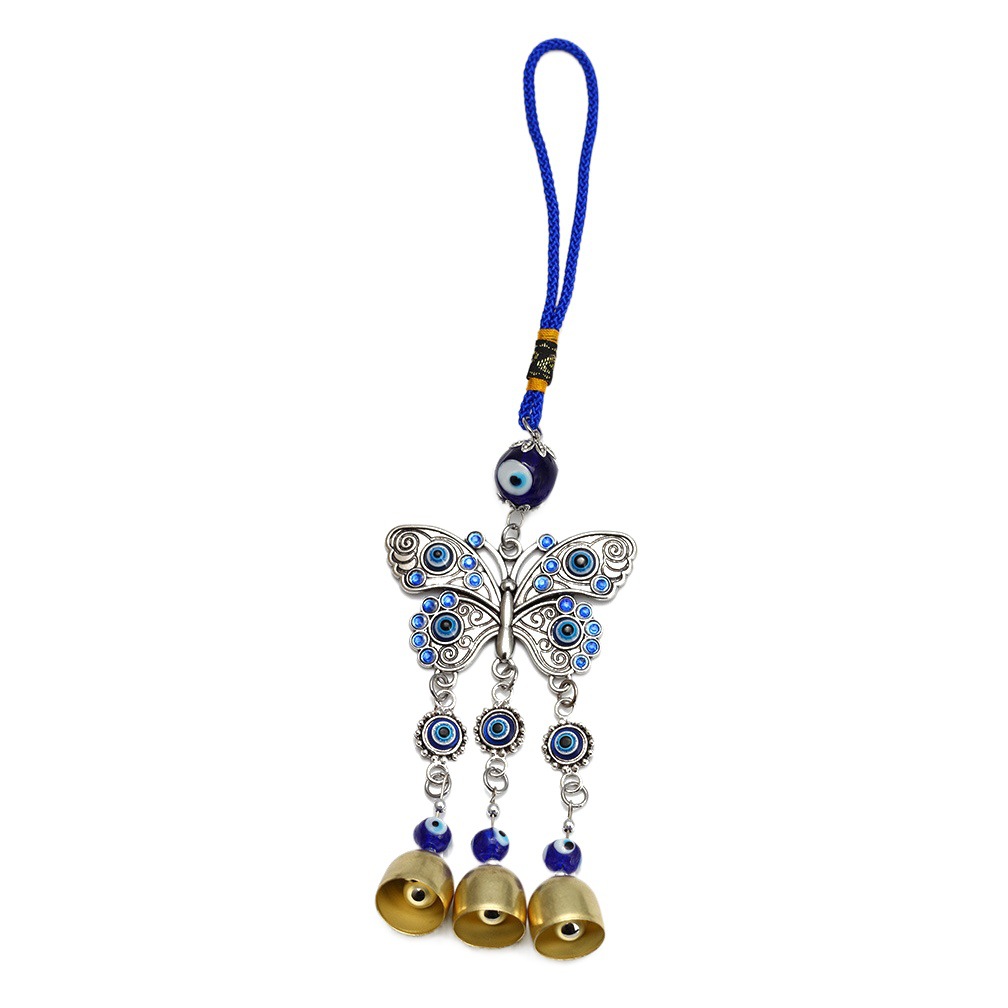 Blue Butterfly Keychain Devil's Eye Pendant Alloy Wall Hanging Decoration Gift Door and Window Decoration Pendant Wholesale