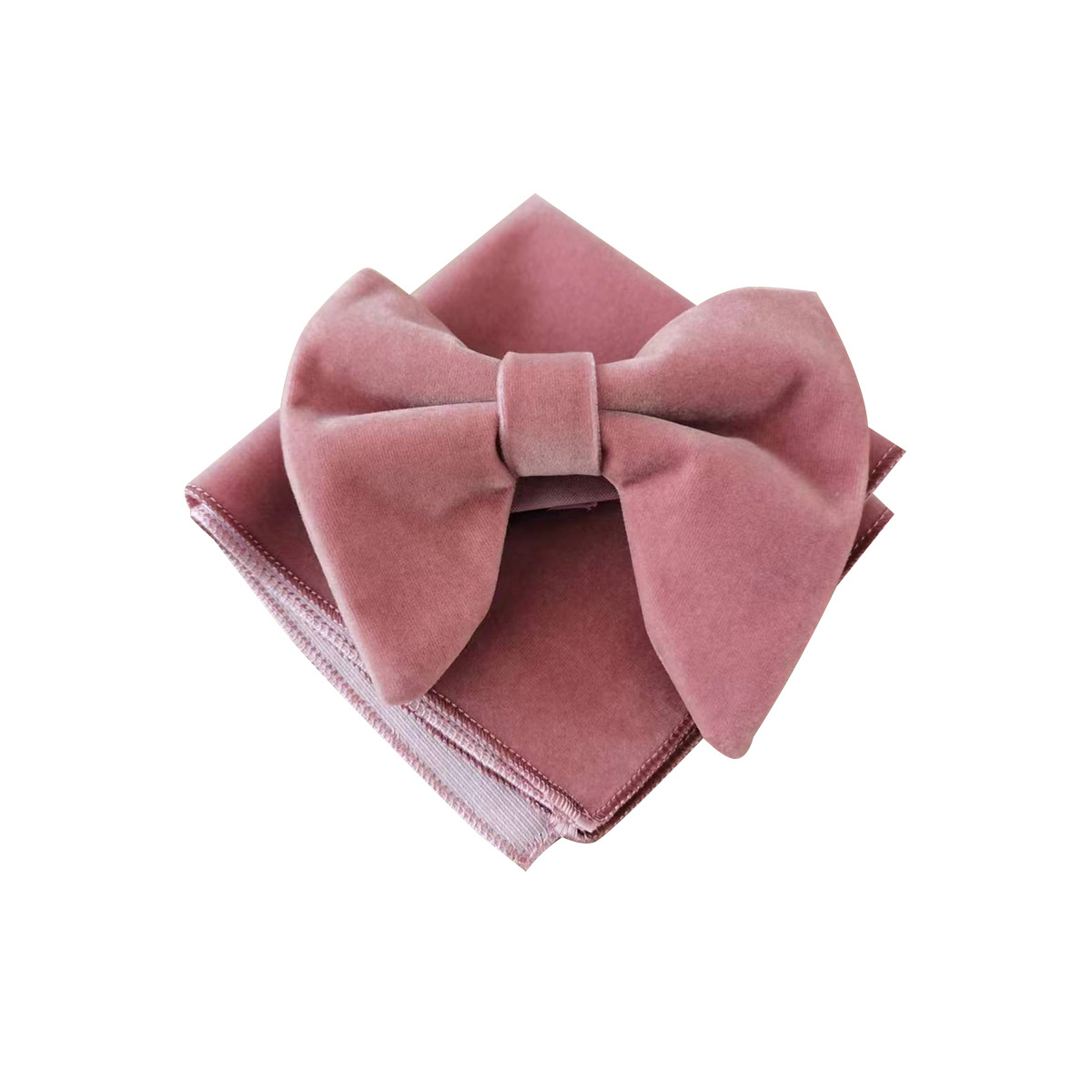 Picture of AliExpress EBAY WISH Multicolor Bow Tie Velvet Bow Performance Solid Color Gentleman Bow Tie Handkerchief